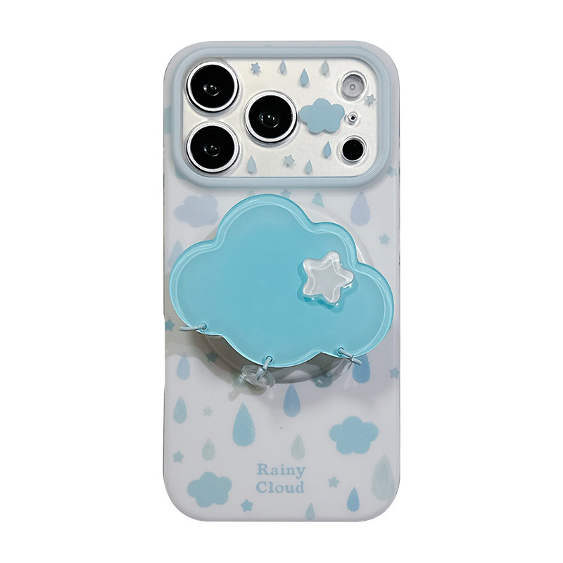 ins简约云朵雨滴适用苹果17手机壳iPhone18promax新款16防摔保护套15硅胶17pro全包16pm高级感带磁吸支架女软