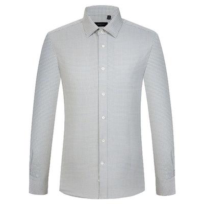 东博利尼羊毛长袖格子衬衫