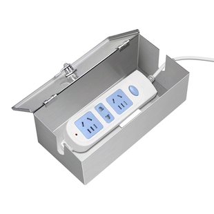 不锈钢室户外防水带锁插座插排插线板安全锁盒电瓶车充电器防盗盒