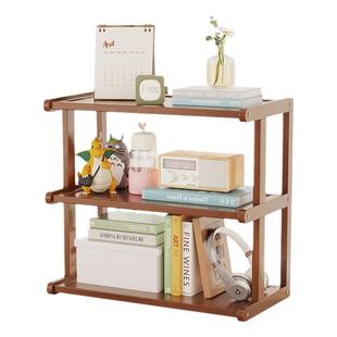 桌面置物架儿童书桌上卧室整理收纳神器楠竹放书架子简易台面小型