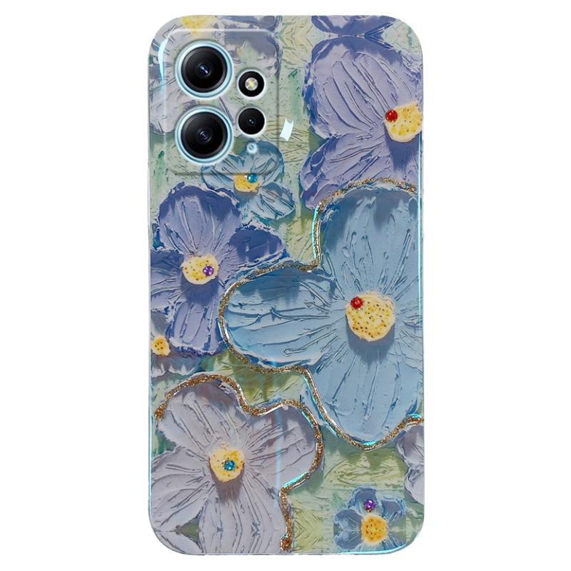 简晴适用于小米红米NOTE12 4G手机壳NOTE12PRO 5G花朵防摔NOTE11S卡通硅胶NOTE10全包边10C保护套9A网红K50潮