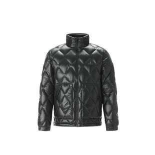 比音勒芬冬季男士时尚休闲菱格蓬松保暖立领羽绒服外套