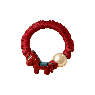 马年发绳头饰小马红色发圈头绳女2026年高弹力新年本命年扎头发圈