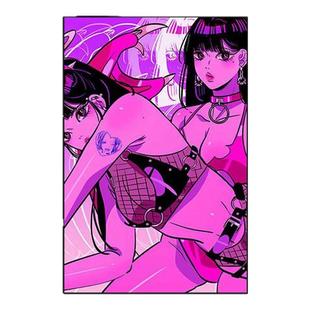 酒吧装饰画酒店赛博朋克KTV发光画霓虹灯挂画二次元动漫粉色壁画