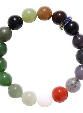 迟锐迟锐大观志出品 色标级无结构高端新疆和田玉多宝手串