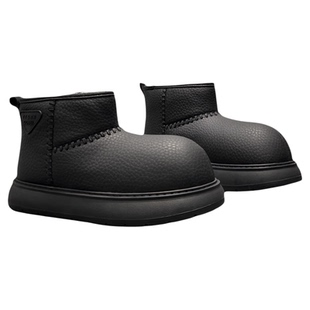 雪地靴男款2025冬季新款加绒保暖棉鞋厚底增高休闲鞋一脚蹬高帮鞋