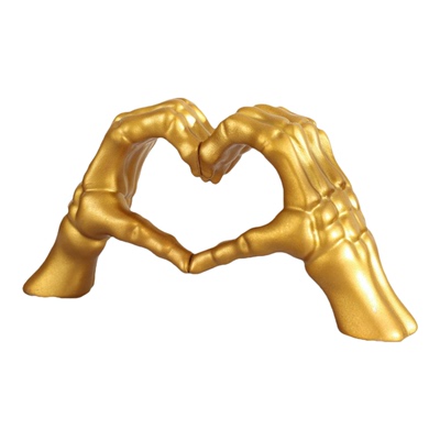 2026秋冬跨境外贸新款Nordic 1pc Heart Hand Skeleton Resin