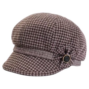 秋冬季帽子八角帽新款贝雷帽鸭舌帽中老年妈妈奶奶保暖加厚老人帽