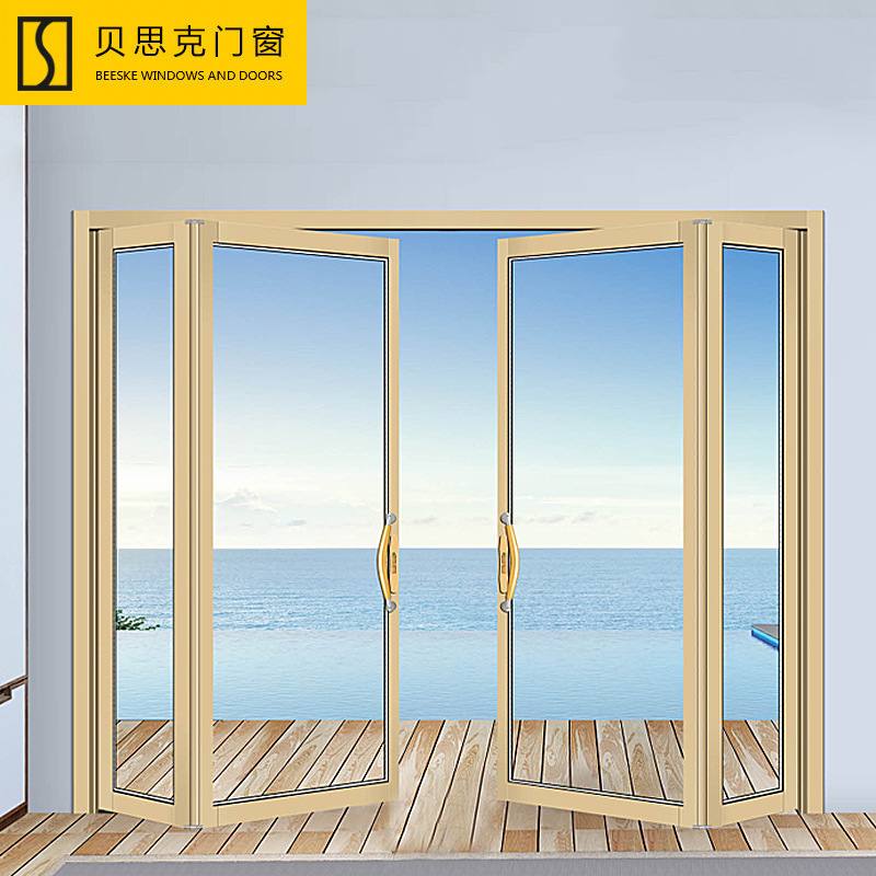 阳台大空间开启折叠门窗别墅钛镁铝合金折叠门隔热钢化玻璃折叠门