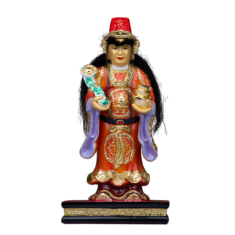 金钱伯神像如意财神爷极彩绘摆件