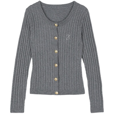 灰色毛衣开衫套装7shiftin