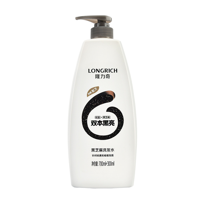 隆力奇黑芝麻1L洗发水双本黑亮柔顺洗发乳干枯修复呵护蛇胆洗发液