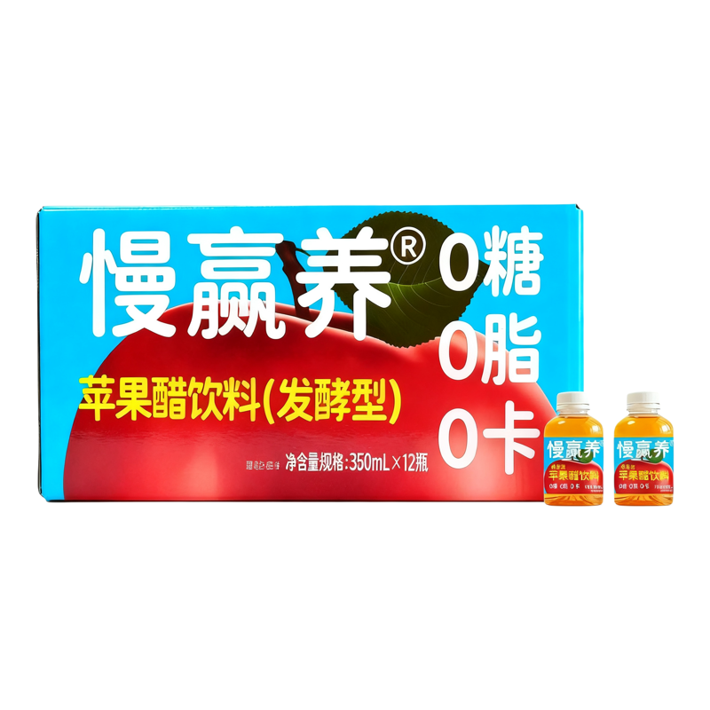 苹果醋饮料350ml瓶装礼盒装慢赢养零糖饮料零脂零卡健康饮品