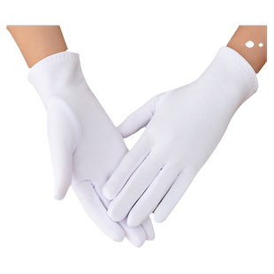 珠宝店专用礼仪白手套秋冬季加绒弹力健身操黑白男女舞蹈户外运动