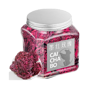 采茶伯花草茶墨红玫瑰 玫瑰花茶云南重瓣玫瑰花冠养颜泡水喝罐装
