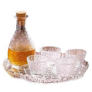 高端日式清酒杯小酒杯清酒具套装家用玻璃小酒壶白酒分酒器一口杯