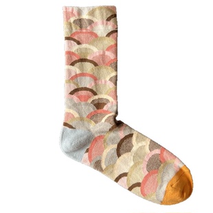 新品法国Bonne Maison中筒袜子男女油画袜小众趣味文艺色彩袜花袜