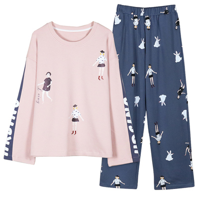 潮流睡衣女春秋卡通韩版休闲时尚