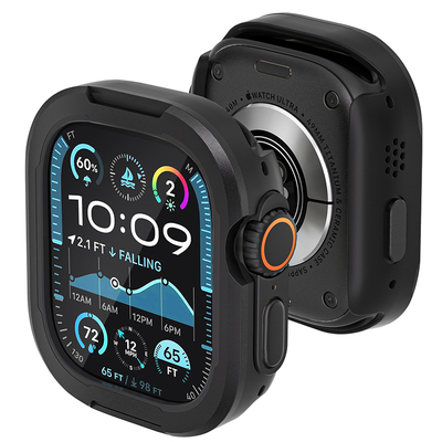 适用AppleWatch11ultra3金属边框保护壳苹果手表8910半包镂空防摔