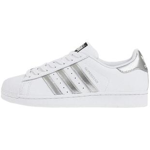 Adidas/阿迪达斯正品当季新款女三叶草贝壳头休闲板鞋C77124