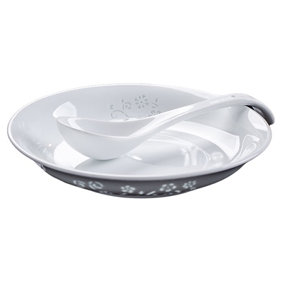 景辰玲珑高白瓷涡盘家用深菜盘