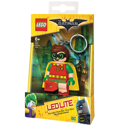 LEGO乐高蝙蝠侠电影正太罗宾发光创意网红个性人偶钥匙扣挂件手电
