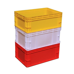 大号周转箱长方形塑料箱加盖物流箱加厚黄色收纳箱