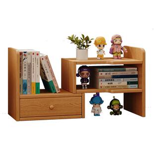 实木书桌置物架收纳多层桌上书架分层架子伸缩转角学生小型书柜