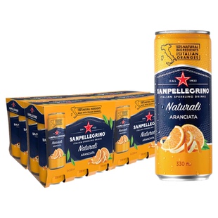 【自营】意大利圣培露S.Pellegrino含气果汁甜橙味饮料330ml*24罐