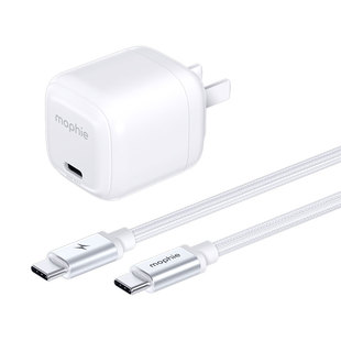 mophie摩尔菲快充适用于苹果17充电器30W手机iPhone16充电头15promaxiPad平板氮化镓快充头套装