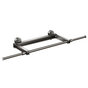 浴室折叠挂衣浴巾杆伸缩毛巾架吸盘置物架免打孔卫生间多功能收纳