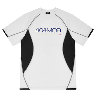 404MOB哈苏运动拼接凉感UPF50防晒国潮牌宽松撞色情侣短袖T恤男女