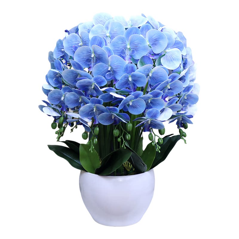 仿真花手感PU蝴蝶兰家居客厅装饰花电视柜玄关角几假花办公室摆设