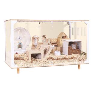 仓鼠笼子亚克力透明金丝熊笼子大房子豪华别墅笼80CM饲养笼透明箱