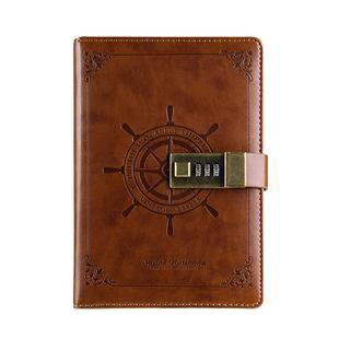 卡杰复古密码本b6创意带锁日记本女手帐简约笔记本子高颜值文艺男孩精致高级成人密码锁指纹记事本小学生定制