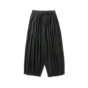 中国风夏季薄款九分裤男宽松潮牌休闲复古男士哈伦直筒阔脚萝卜裤