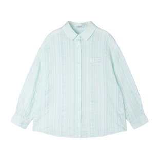【薄荷海屿】凉感莱赛尔 薄荷绿衬衫物理防晒度假外套女童夏