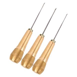 大号千枚锥通修鞋工具纳鞋底上铜锥子直勾弯针鞋锥铜把手钩针锥子