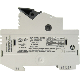 德国维纳尔WOHNER AES CC 30A 600V熔断器座31295 class CC 10*38