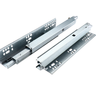 固特托底抽屉轨道按压反弹滑轨免拉手家具阻尼缓冲三节轨道静音轨