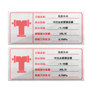 消防水泵接合器标识牌不锈钢室外消火栓标识牌挂牌铭牌喷淋水泵结合器标示牌定制地下消防栓指示牌展示牌吊