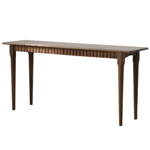 阳台窄条桌实木书桌黑胡桃木长条桌子樱桃木40cm极窄款吧台梳妆台