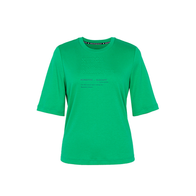 XG/雪歌XJ101004A441绿色印花短袖T恤时尚春季新款通勤纯棉上衣女