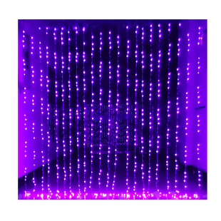 LED紫色流水灯 W型V型瀑布数码彩灯阳台装饰防水户外水帘串灯闪灯