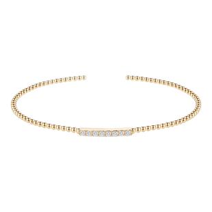 蒂芙星钻18K黄金培育钻石手镯开口镯复古叠戴轻奢百搭七夕节送礼