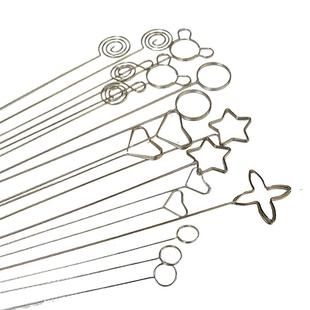 金属花束卡片夹卡插花插杆 金色 插签贺卡夹子开业花篮干花店资材