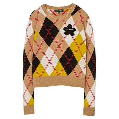 【新品】MARC JACOBS/莫杰 MJ 羊毛红色半高领短款毛衣针织衫