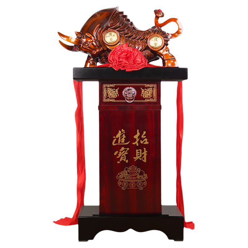 铁圈礼业树脂招财中式大厅牛摆件