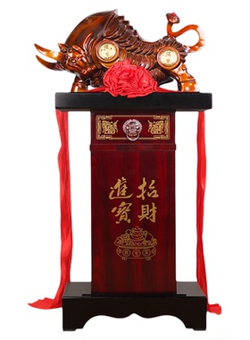 铁圈礼业树脂招财中式大厅牛摆件