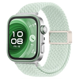 适用华为watchfit4pro手表带fit4专用一体磁吸扣编织腕表带金属无缝运动fit3智能手环女生春夏季表链男士透气